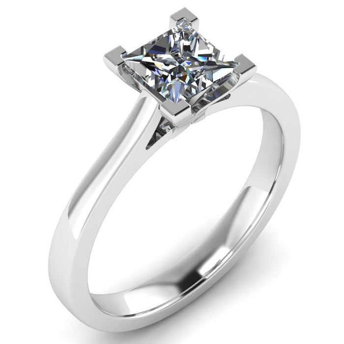 Corner Claw Princess Cut Solitaire